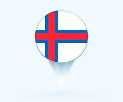 Map pointer with flag of Faroe Islands. Stock Illustration