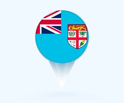 Map pointer with flag of Fiji. Stock Illustration