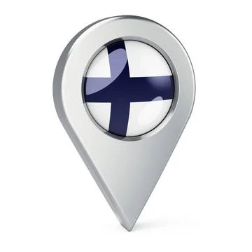 Map pointer with flag of Finland, 3D rendering Map pointer with flag of Fi... Stock Photos