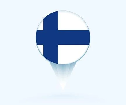 Map pointer with flag of Finland. Stock Illustration
