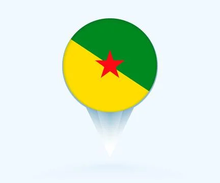 Map pointer with flag of French Guiana. Stock Illustration