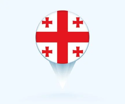 Map pointer with flag of Georgia. 스톡 일러스트