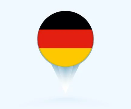 Map pointer with flag of Germany. Stock Illustration