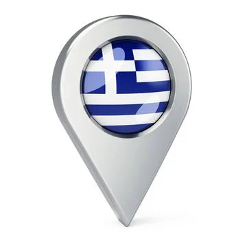Map pointer with flag of Greece, 3D rendering Map pointer with flag of Gre... Stock Photos