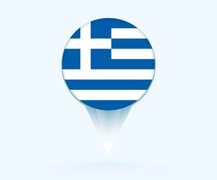 Map pointer with flag of Greece. Stock Illustration