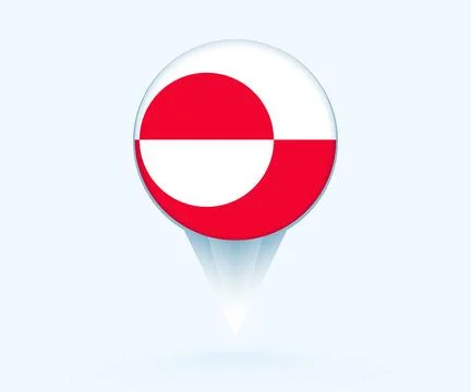 Map pointer with flag of Greenland. Stock Illustration