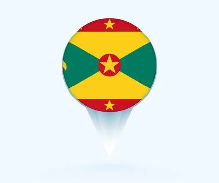 Map pointer with flag of Grenada. Stock Illustration