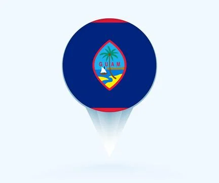 Map pointer with flag of Guam. Stock Illustration
