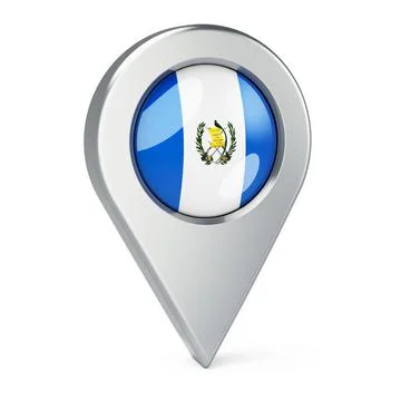 Map pointer with flag of Guatemala, 3D rendering Stock Illustration