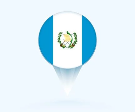 Map pointer with flag of Guatemala. Stock Illustration