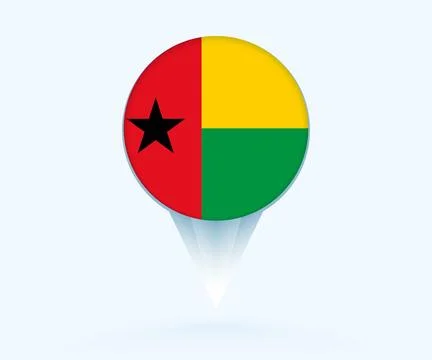 Map pointer with flag of Guinea-Bissau. Stock Illustration