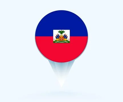 Map pointer with flag of Haiti. Stock Illustration