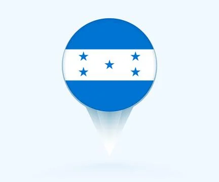 Map pointer with flag of Honduras. Stock Illustration