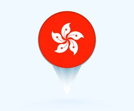 Map pointer with flag of Hong Kong. Stock Illustration