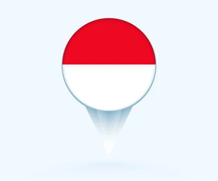 Map pointer with flag of Indonesia. Stock Illustration