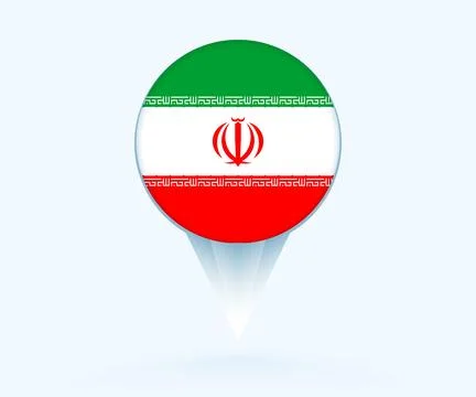 Map pointer with flag of Iran. Stock Illustration