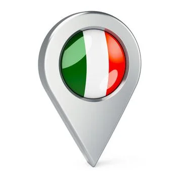 Map pointer with flag of Ireland, 3D rendering Illustrazione stock