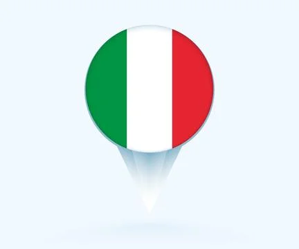 Map pointer with flag of Italy. 스톡 일러스트