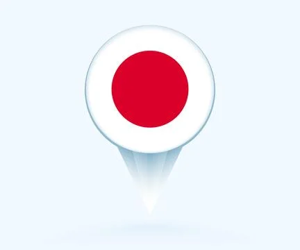 Map pointer with flag of Japan. Stock Illustration