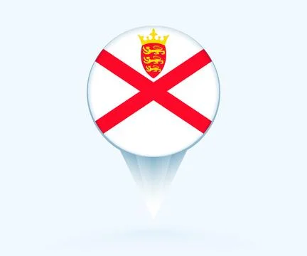 Map pointer with flag of Jersey. Stock Illustration
