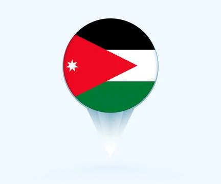 Map pointer with flag of Jordan. Stock Illustration