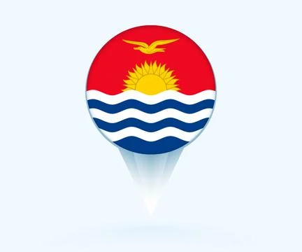 Map pointer with flag of Kiribati. Stock Illustration