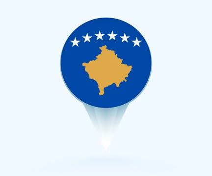 Map pointer with flag of Kosovo. 스톡 일러스트