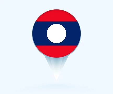 Map pointer with flag of Laos. Stock Illustration