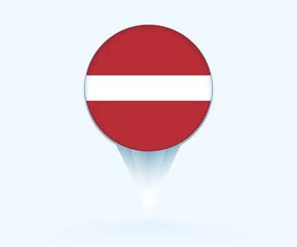 Map pointer with flag of Latvia. Stock Illustration