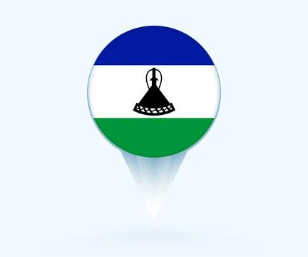 Map pointer with flag of Lesotho. Stock Illustration