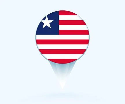 Map pointer with flag of Liberia. Stock Illustration