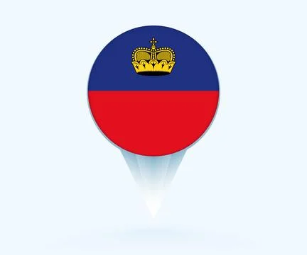 Map pointer with flag of Liechtenstein. Stock Illustration