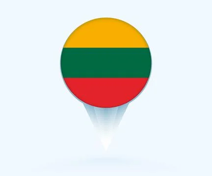 Map pointer with flag of Lithuania. 스톡 일러스트