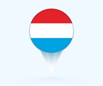 Map pointer with flag of Luxembourg. Stock Illustration