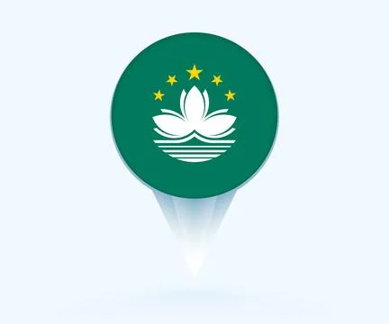 Map pointer with flag of Macau. Stock Illustration