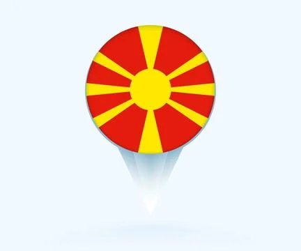 Map pointer with flag of Macedonia. Stock Illustration