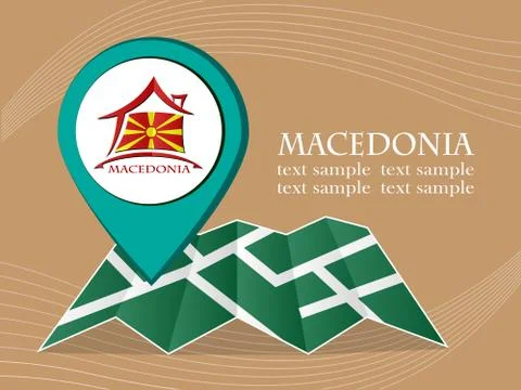 Map with pointer flag Macedonia vector illustration eps 10. Stock Illustration