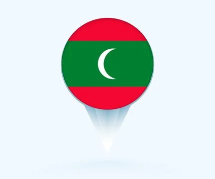 Map pointer with flag of Maldives. Stock Illustration