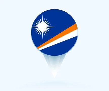 Map pointer with flag of Marshall Islands. Stock Illustration