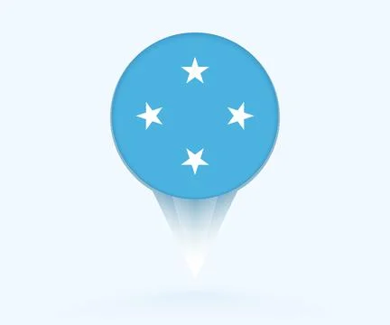 Map pointer with flag of Micronesia. Stock Illustration