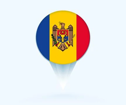 Map pointer with flag of Moldova. Stock Illustration