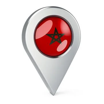 Map pointer with flag of Morocco, 3D rendering イラスト素材