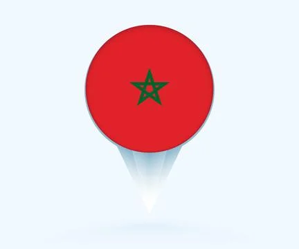 Map pointer with flag of Morocco. Stock Illustration