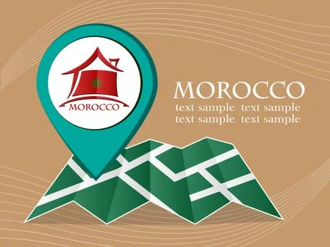 Map with pointer flag Morocco vector illustration eps 10. Stock Illustration