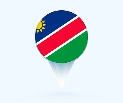 Map pointer with flag of Namibia. Stock Illustration