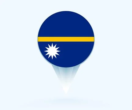 Map pointer with flag of Nauru. Stock Illustration