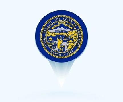 Map pointer with flag of Nebraska. 스톡 일러스트
