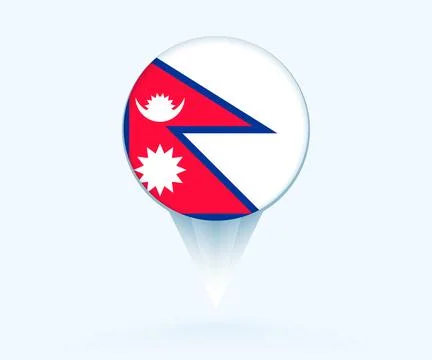 Map pointer with flag of Nepal. Stock Illustration