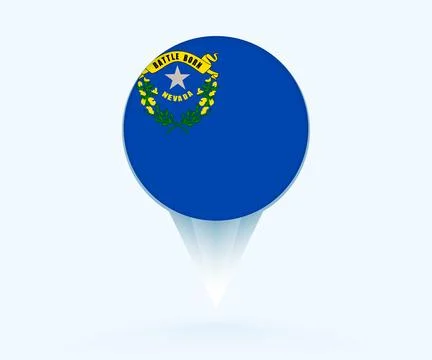 Map pointer with flag of Nevada. Stock Illustration