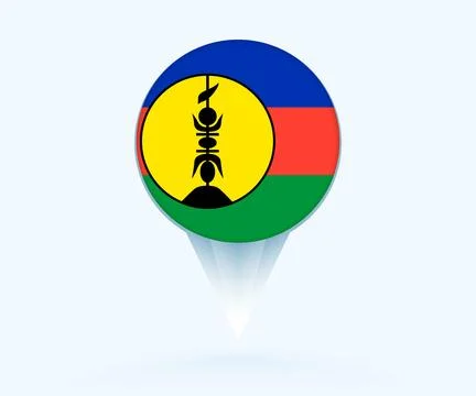 Map pointer with flag of New Caledonia. Stock Illustration
